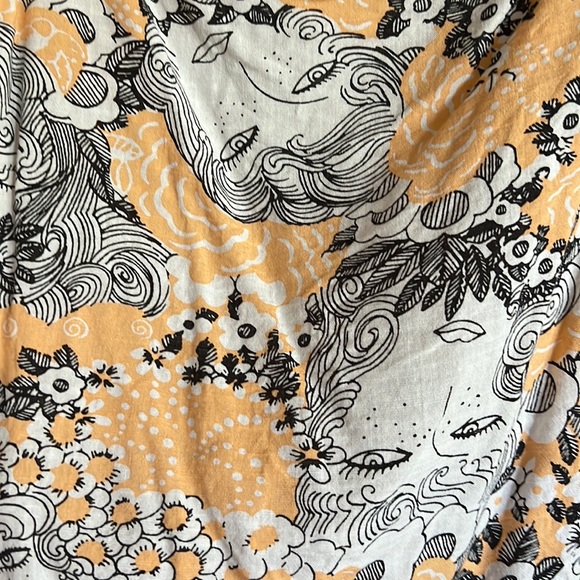 Womens Modcloth Cotton Blend Printed Crop Top Size L Good Condition - Picture 2 of 6